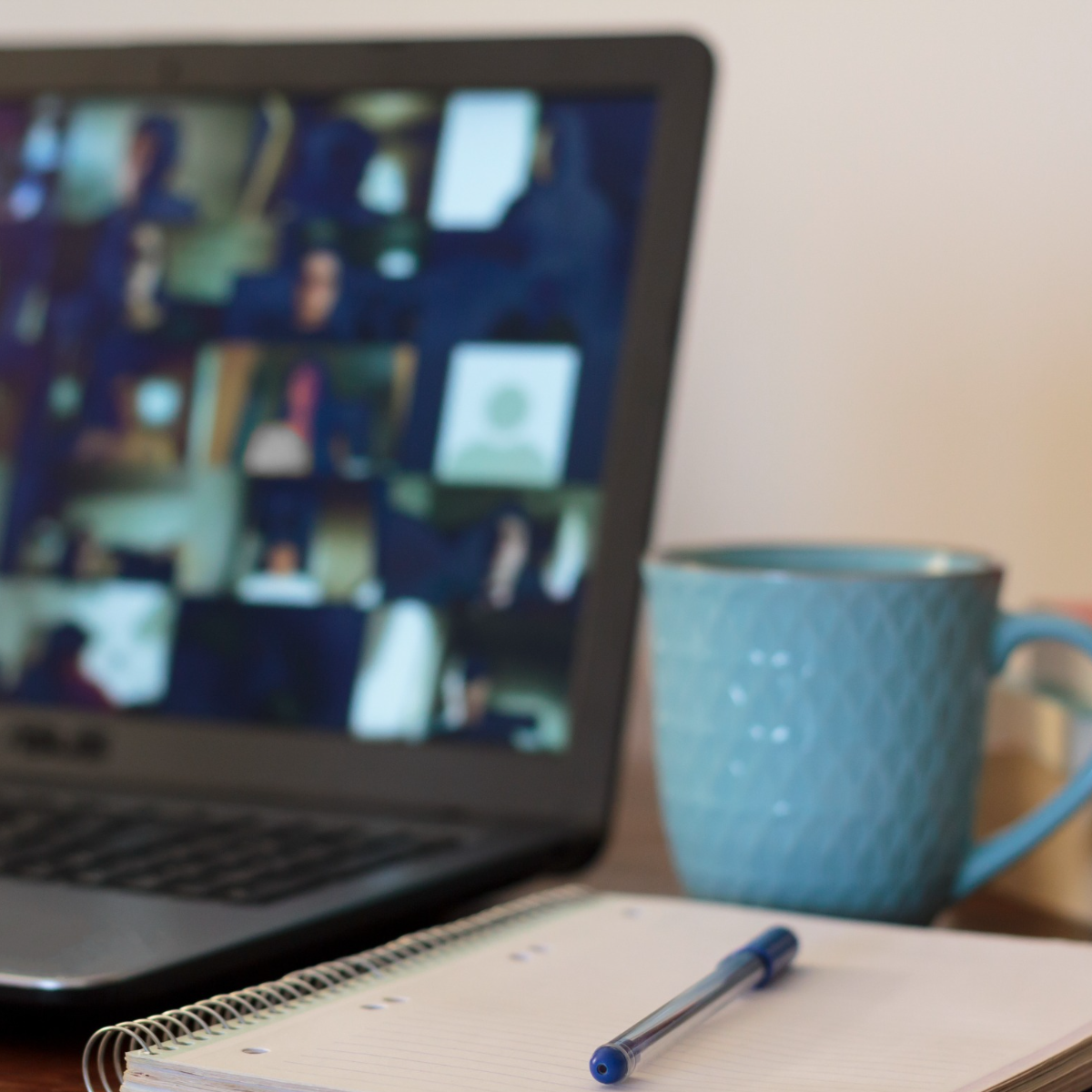 person watching a webinar