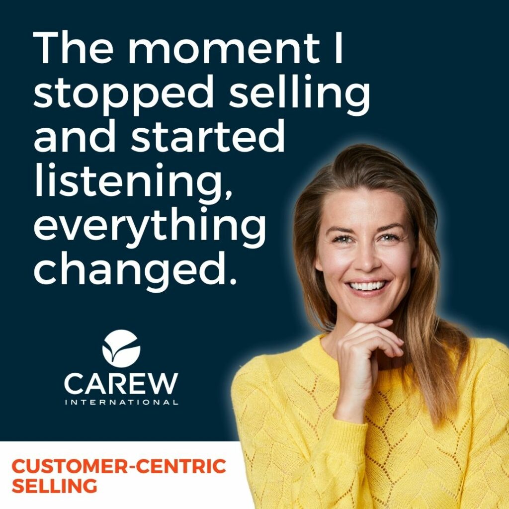 The moment I stopped selling and started listening, everything changed. Why customer centric selling and relationship building works.